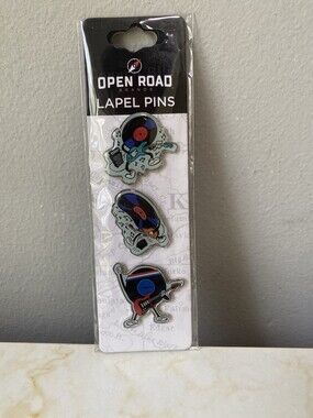 New Open Road Brands Rock Music Vinyl Record Guitar Lapel Pins Set of 3